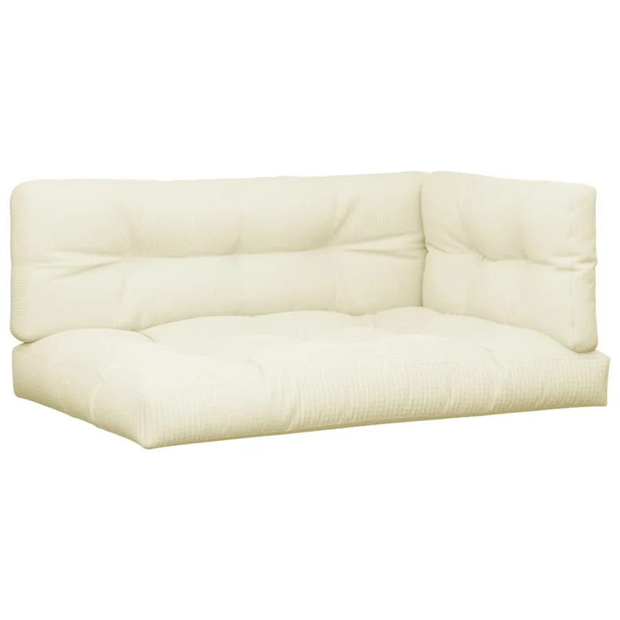 Coussins de palette lot de 5 crème tissu - 2