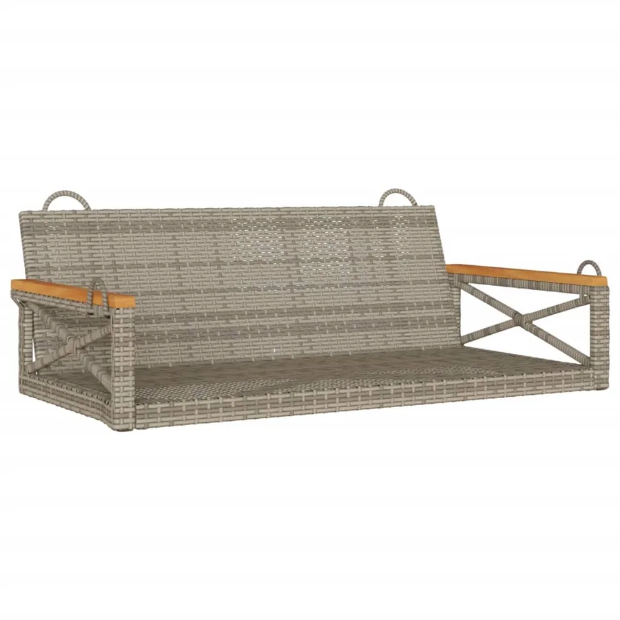 Balancelle gris 109x62x40 cm résine tressée - 2
