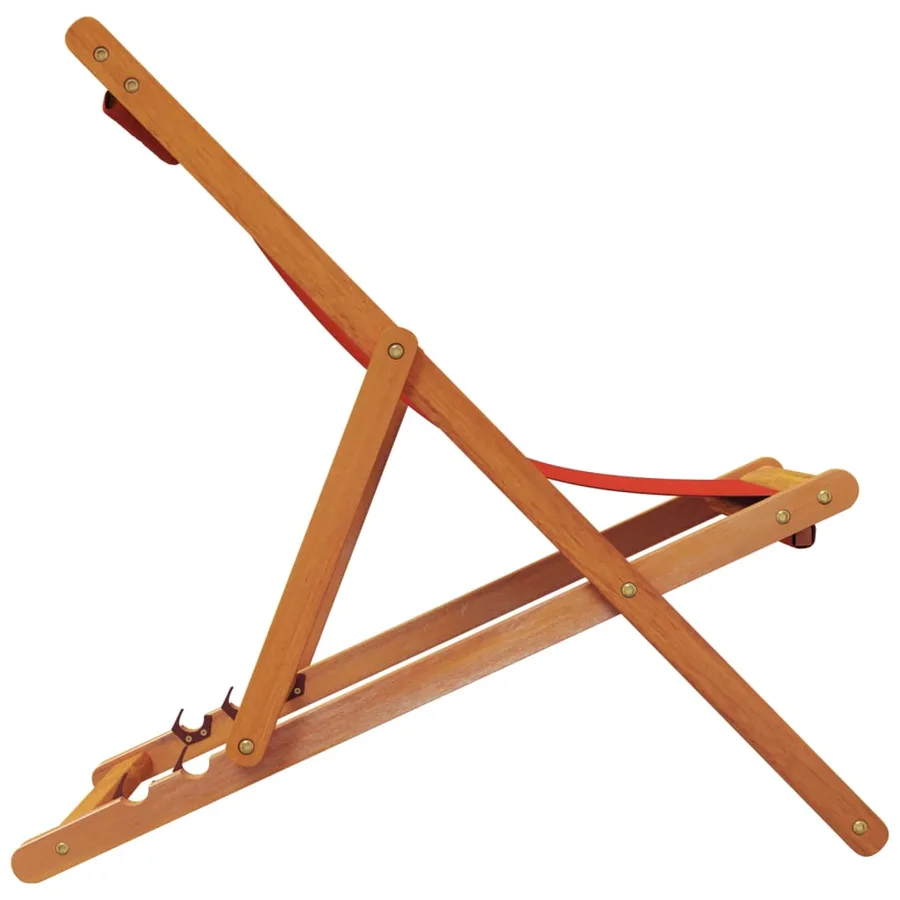 Chaises de plage pliables lot de 2 rouge tissu - 5