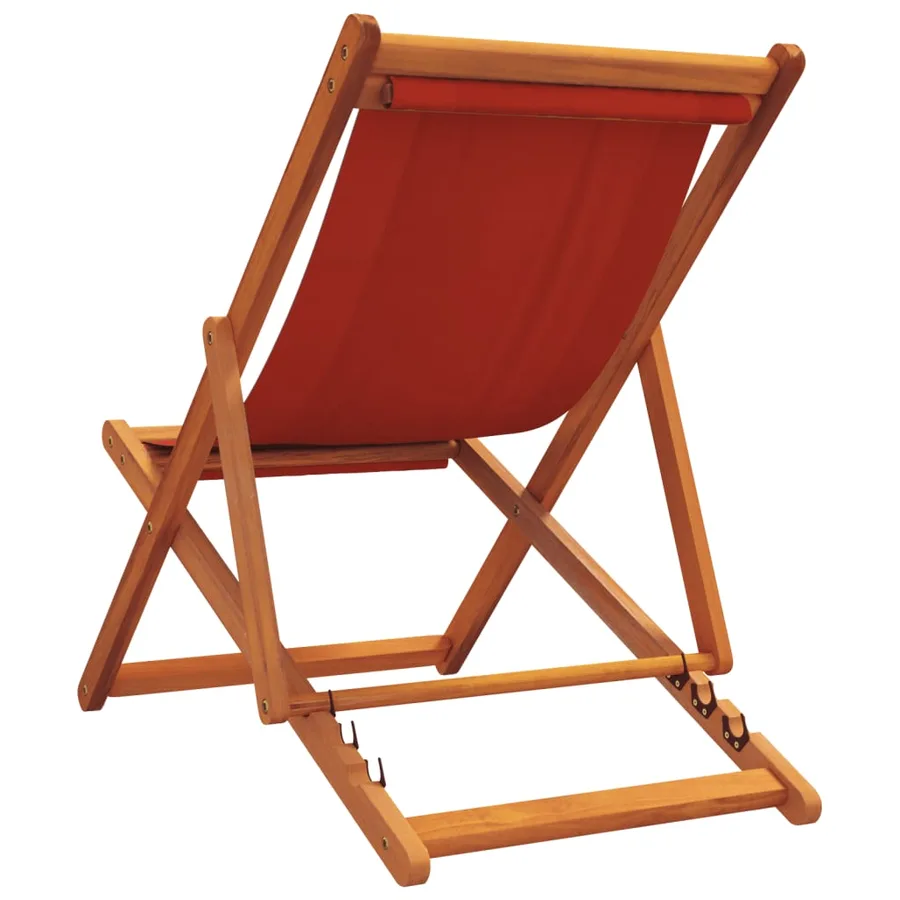 Chaises de plage pliables lot de 2 rouge tissu - 6