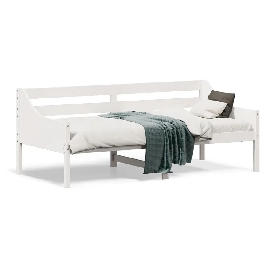 Lit de jour sans matelas blanc 90x190 cm bois de pin massif - 2
