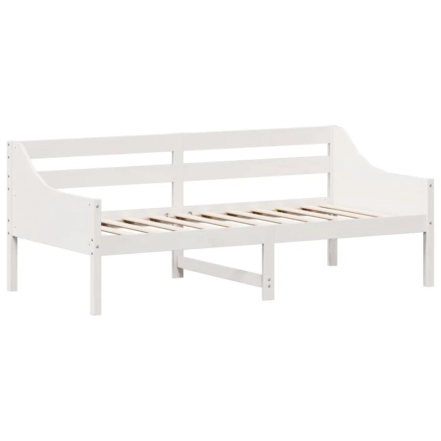 Lit de jour sans matelas blanc 90x190 cm bois de pin massif - 3