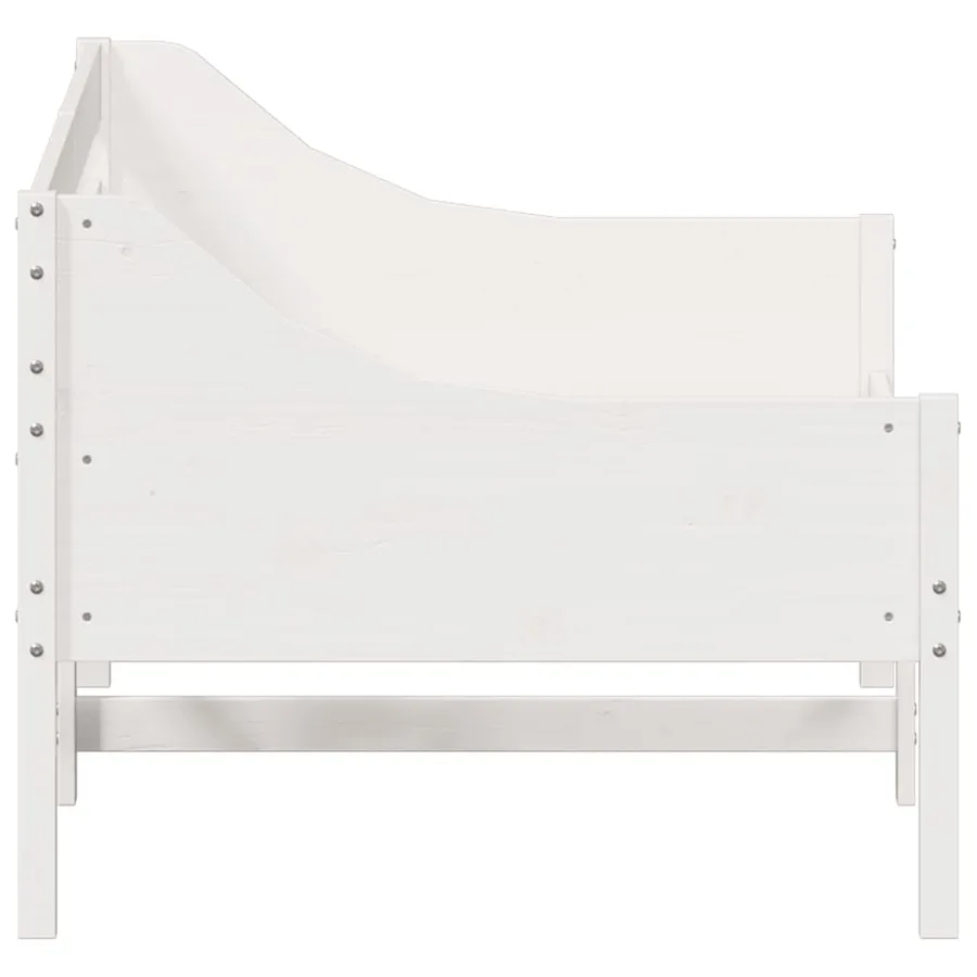 Lit de jour sans matelas blanc 90x190 cm bois de pin massif - 5