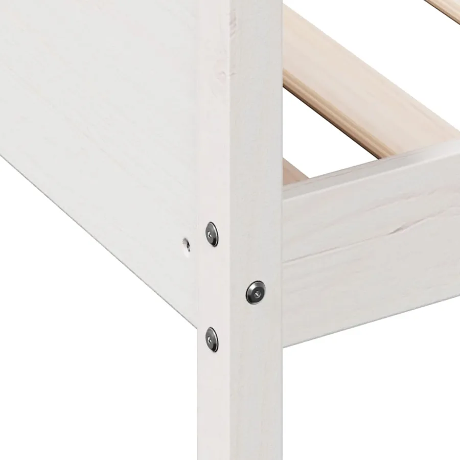Lit de jour sans matelas blanc 90x190 cm bois de pin massif - 7