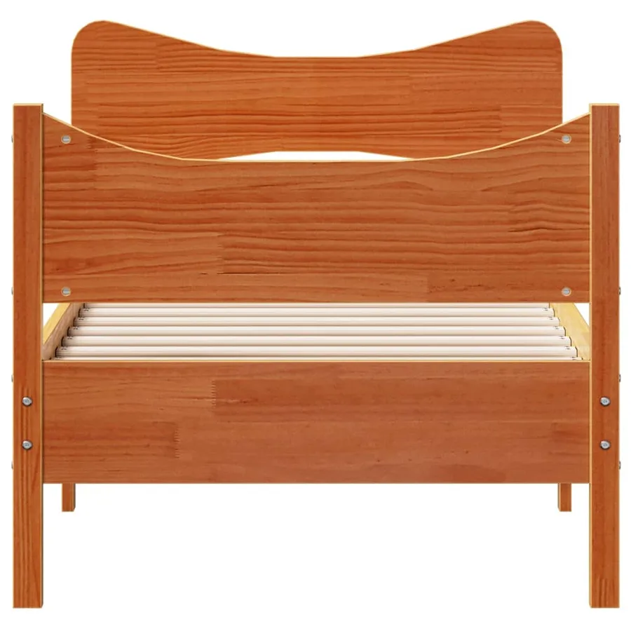 Cadre de lit sans matelas cire marron 90x200 cm bois pin massif - 4