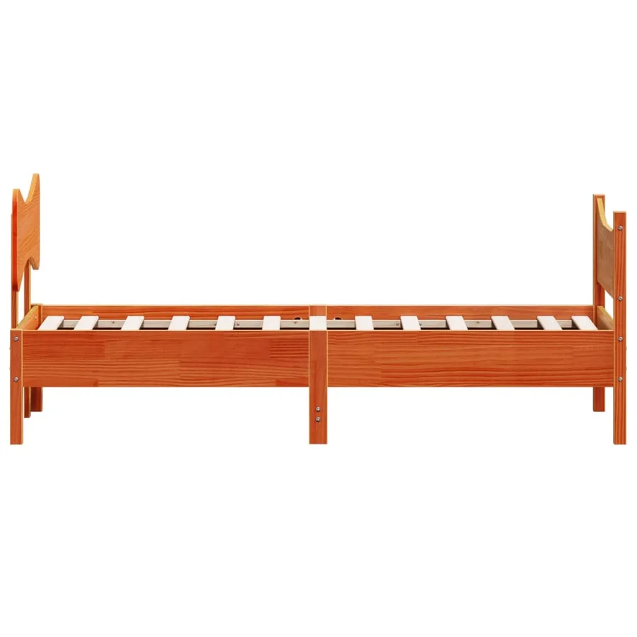 Cadre de lit sans matelas cire marron 90x200 cm bois pin massif - 5