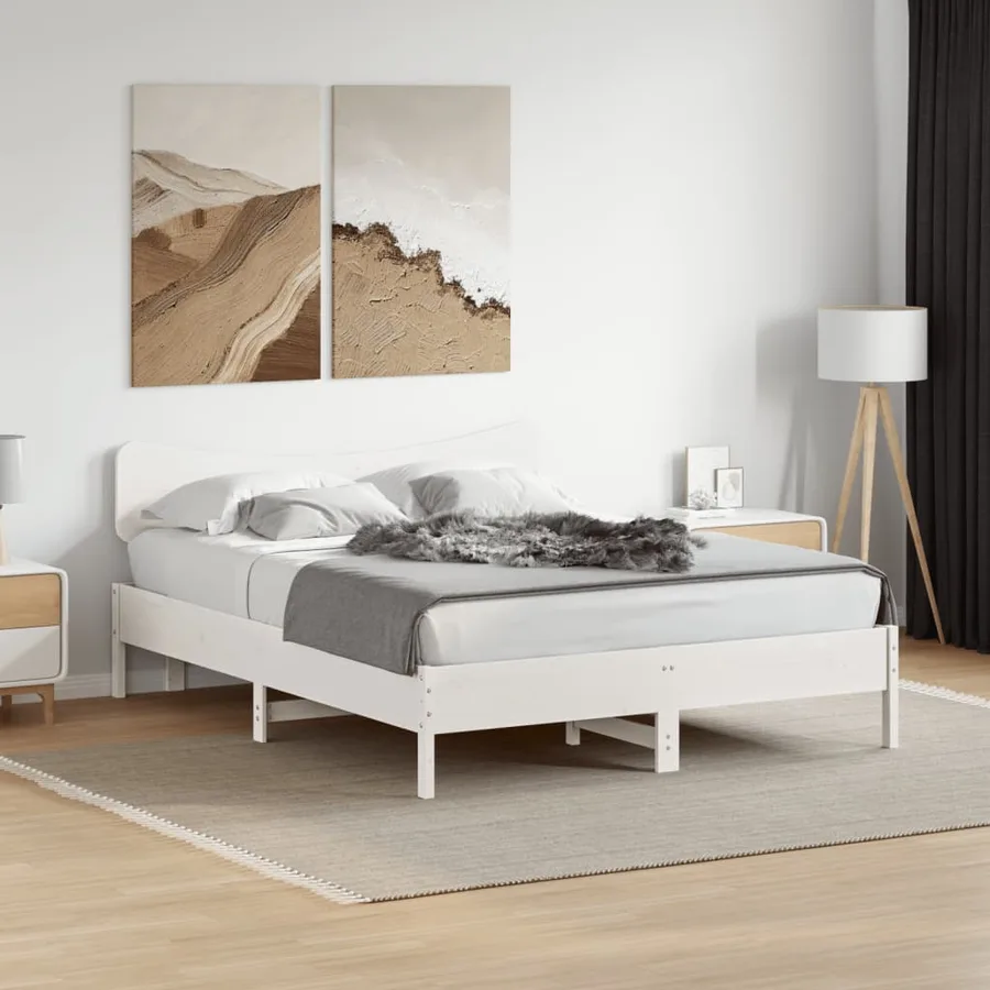 Tête de lit blanc 150 cm bois massif de pin - 3