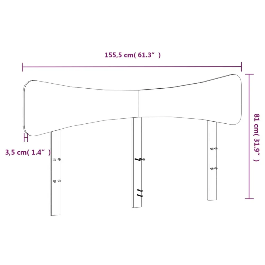Tête de lit blanc 150 cm bois massif de pin - 9