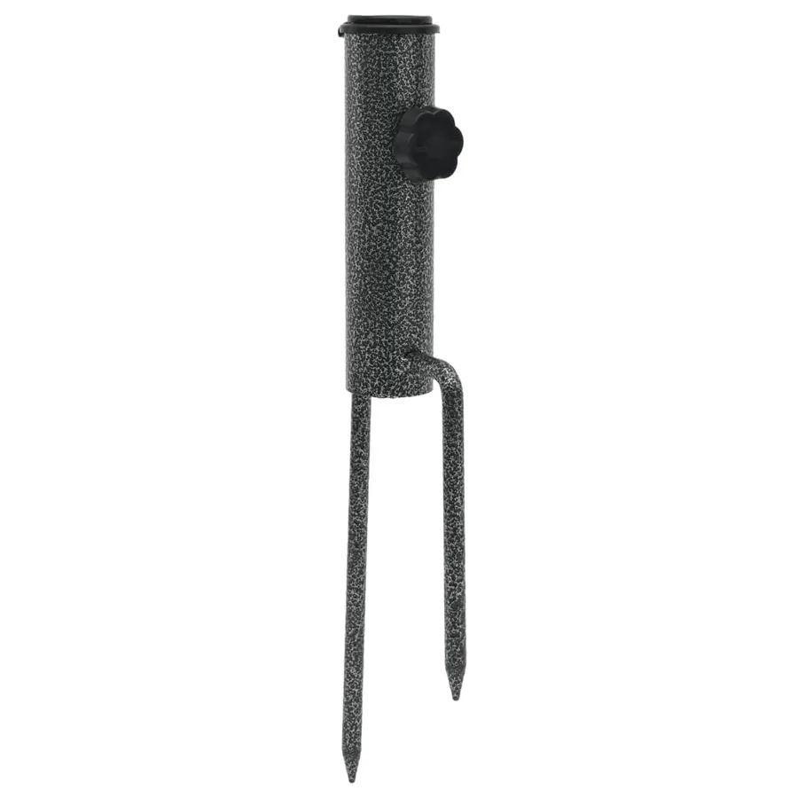 Support de parasol avec piquets 2 pcs 9x35 cm acier galvanisé - 2
