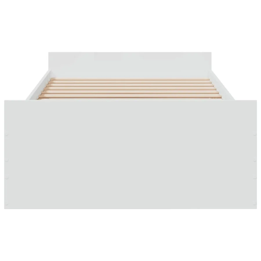 Cadre de lit avec tiroirs sans matelas blanc 90x200 cm - 4