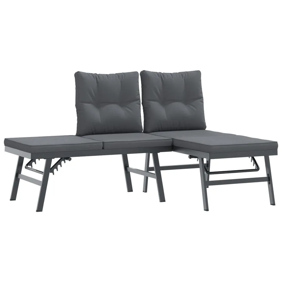 Bancs de jardin avec coussins lot de 2 acier enduit de poudre - 2
