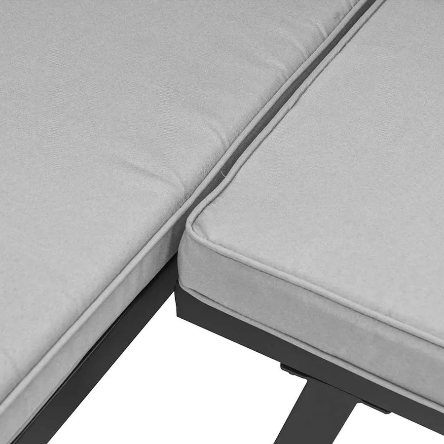 Ensemble de banc de jardin avec coussins 3 pcs noir - 6