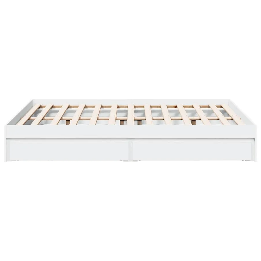Cadre de lit avec tiroirs sans matelas blanc 120x200 cm - 5