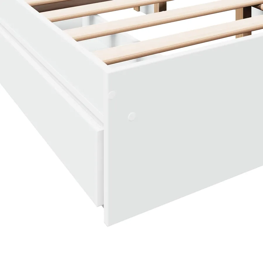 Cadre de lit avec tiroirs sans matelas blanc 120x200 cm - 8