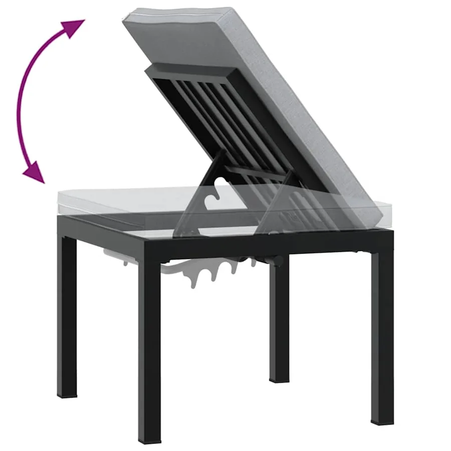 Ensemble de banc de jardin avec coussins 4 pcs noir - 7