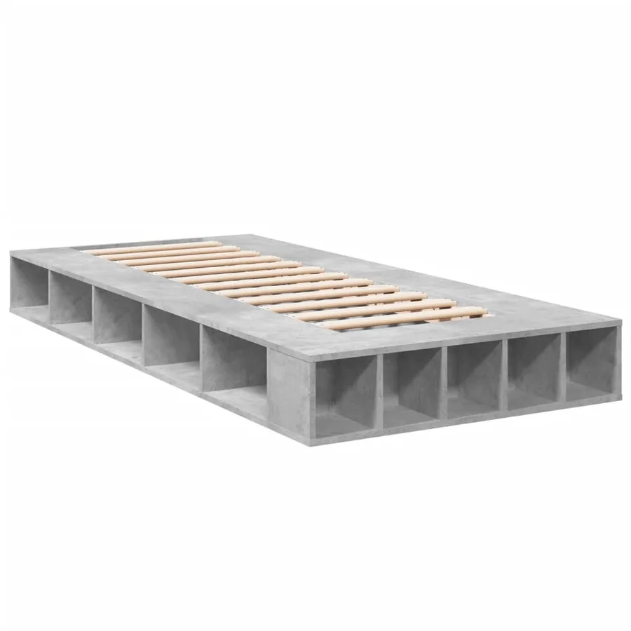 Cadre de lit sans matelas gris béton 90x200 cm - 6