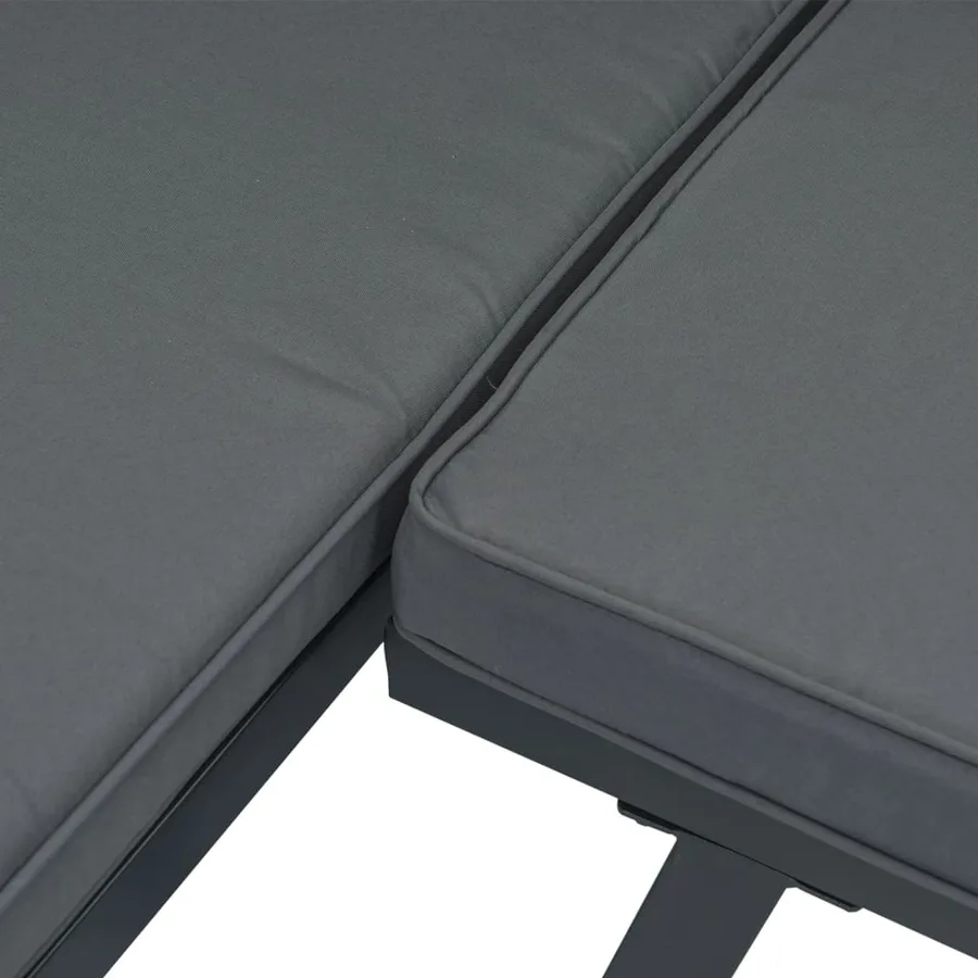 Ensemble de bancs de jardin avec coussins 5 pcs noir - 9