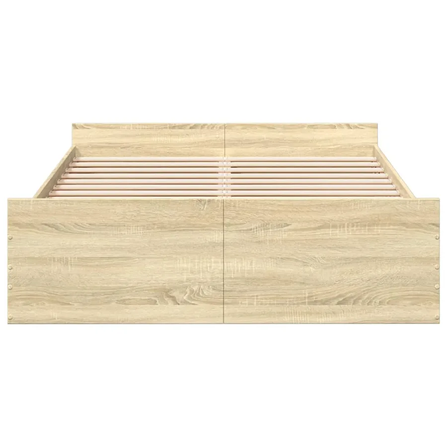 Cadre de lit avec tiroirs sans matelas chêne sonoma 140x190 cm - 4