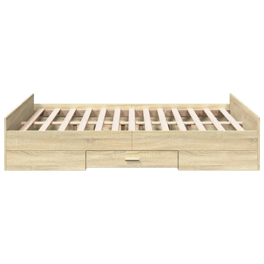 Cadre de lit avec tiroirs sans matelas chêne sonoma 140x190 cm - 5