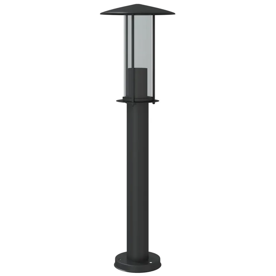 Lampadaires d'extérieur 3 pcs noir 60 cm acier inoxydable - 6