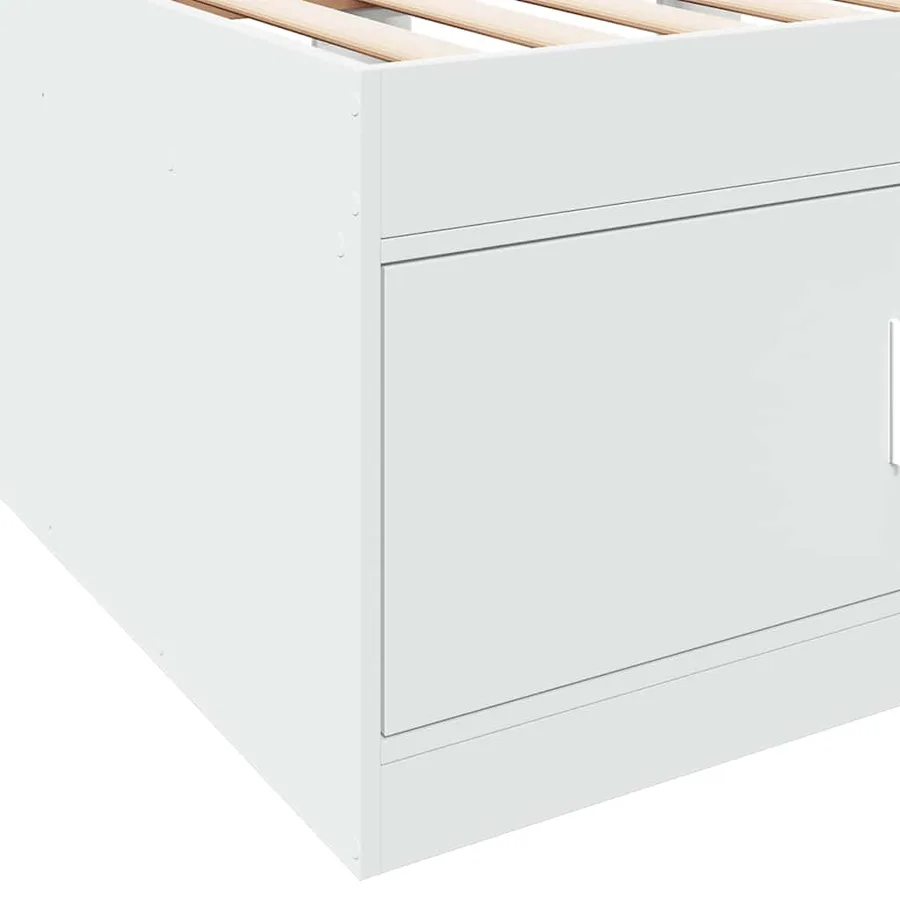 Lit de jour avec tiroirs sans matelas blanc 75x190 cm - 8