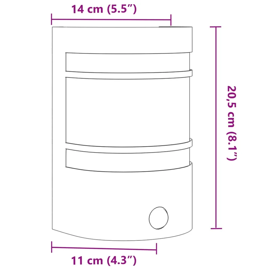 Applique murale d'extérieur avec capteur noir acier inoxydable - 7