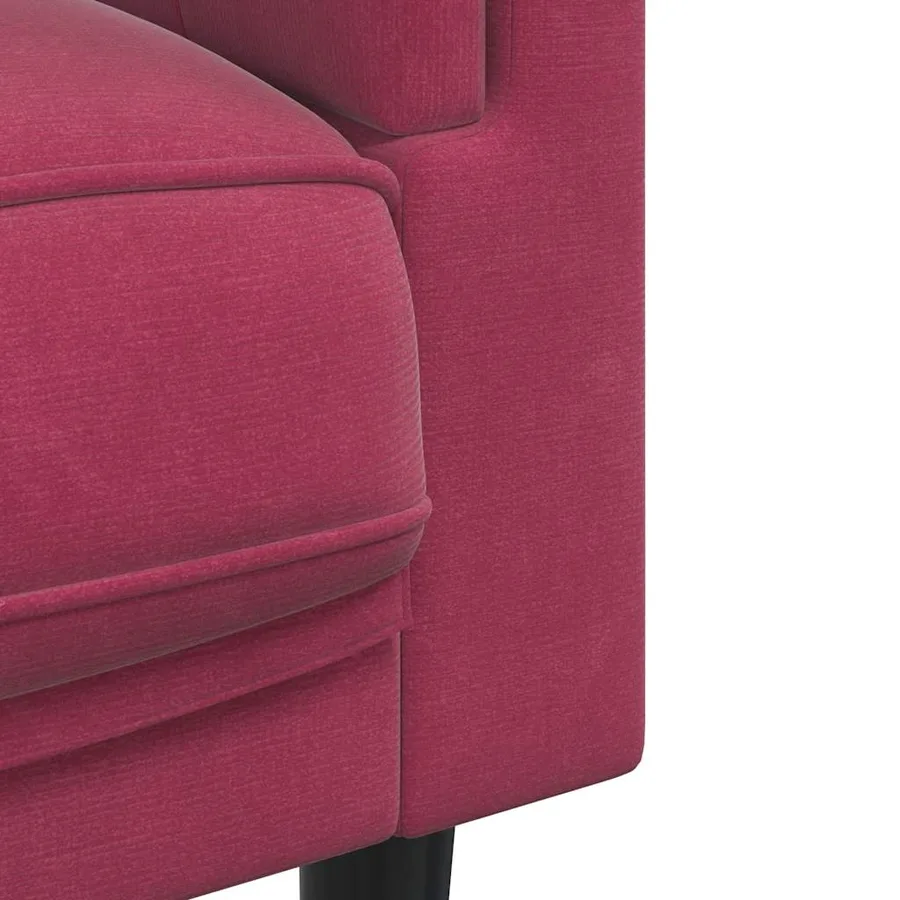 Ensemble de canapés 2 pcs avec coussins rouge bordeaux velours - 6