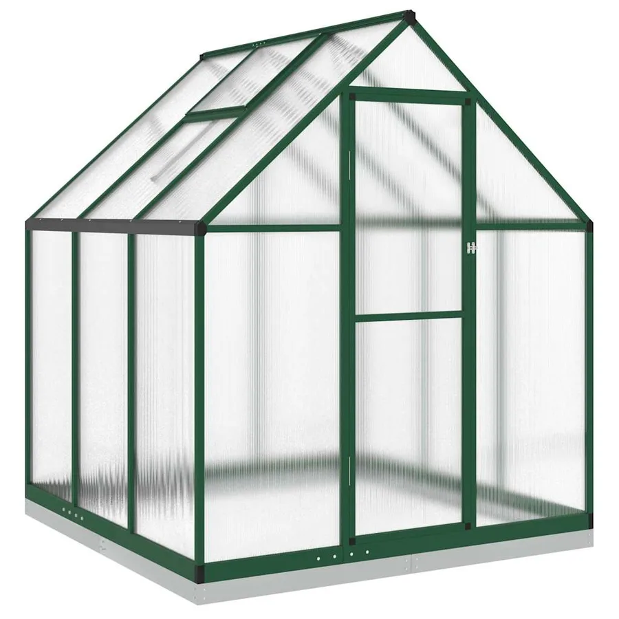 Serre avec cadre de base vert 169x169x202 cm aluminium - 2