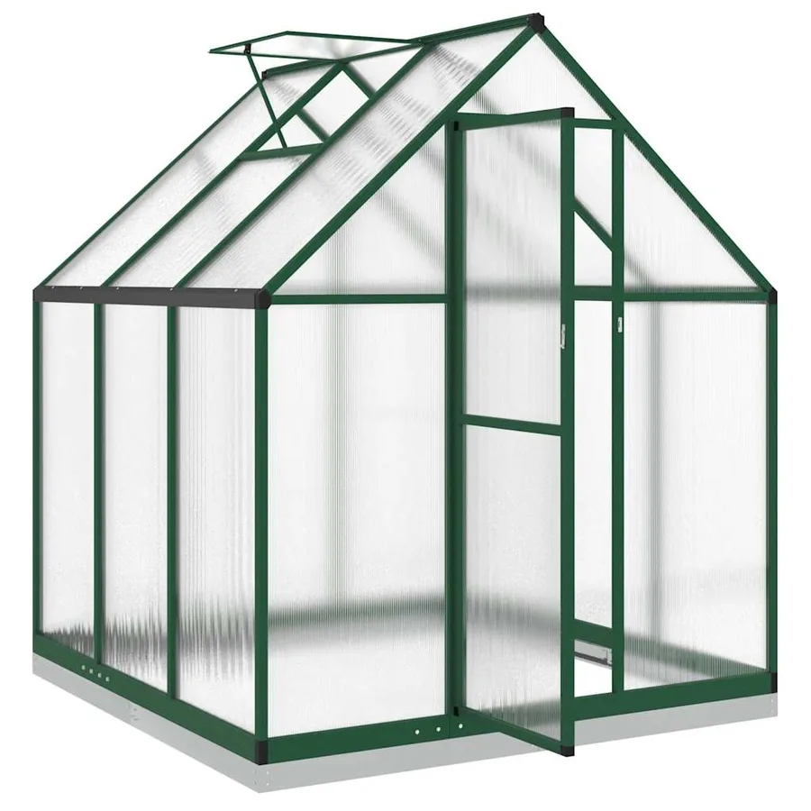 Serre avec cadre de base vert 169x169x202 cm aluminium - 6