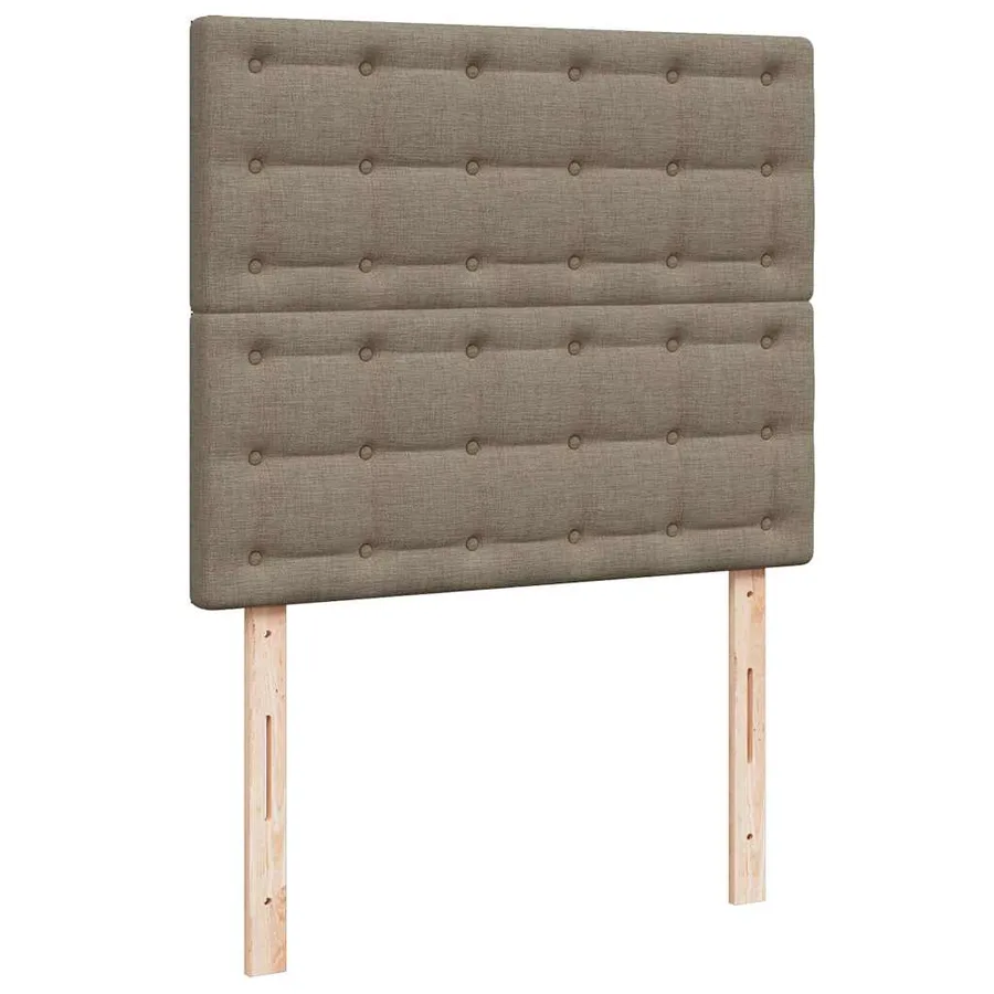 Sommier à lattes de lit matelas et LED taupe 120x190 cm tissu - 9