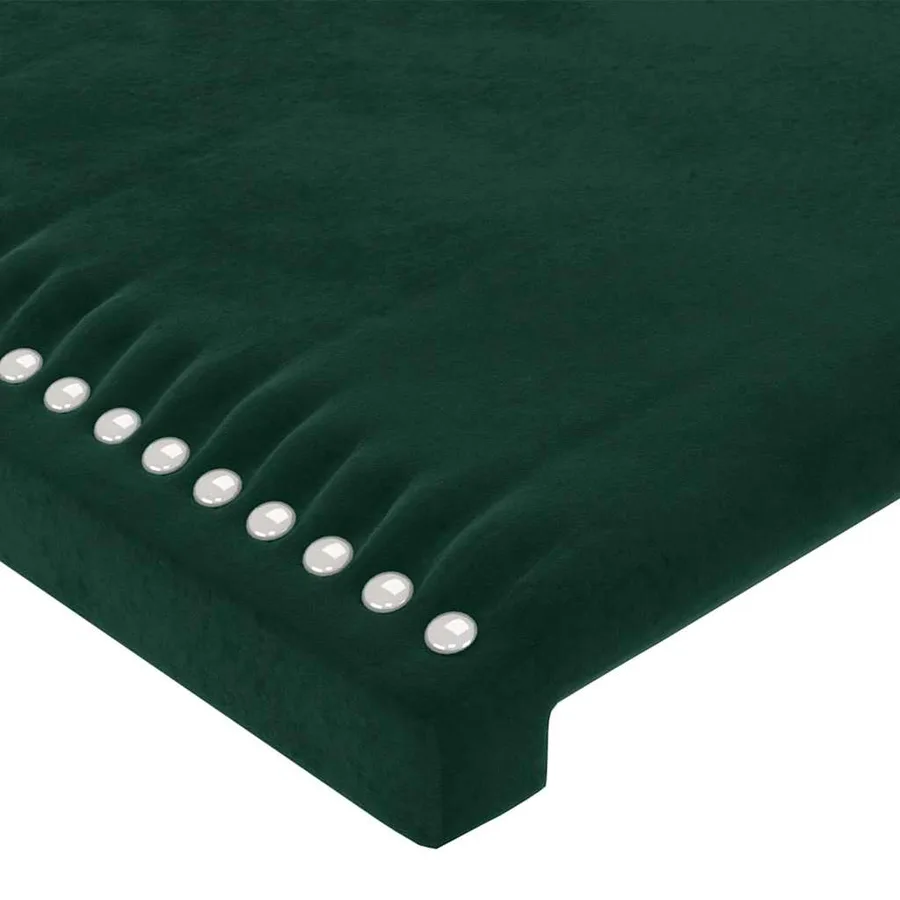 Cadre de lit sans matelas vert foncé velours - 10