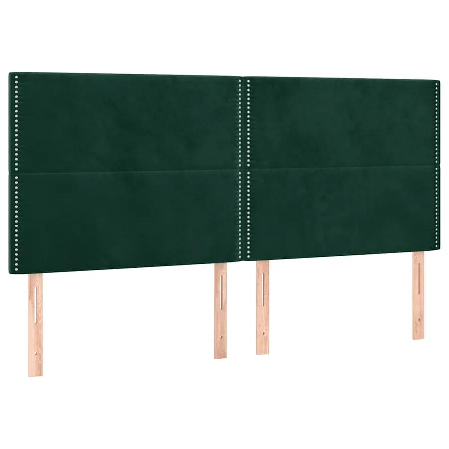 Cadre de lit sans matelas vert foncé velours - 7