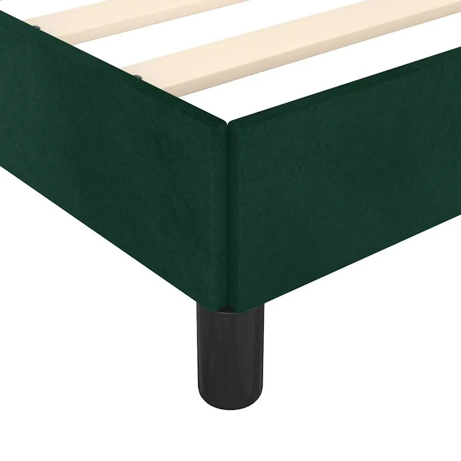 Cadre de lit sans matelas vert foncé velours - 9