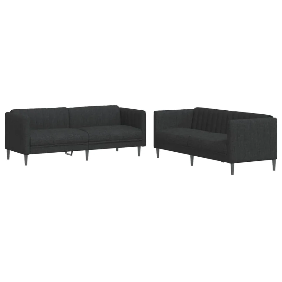 Ensemble de canapés 2 pcs noir tissu - 2