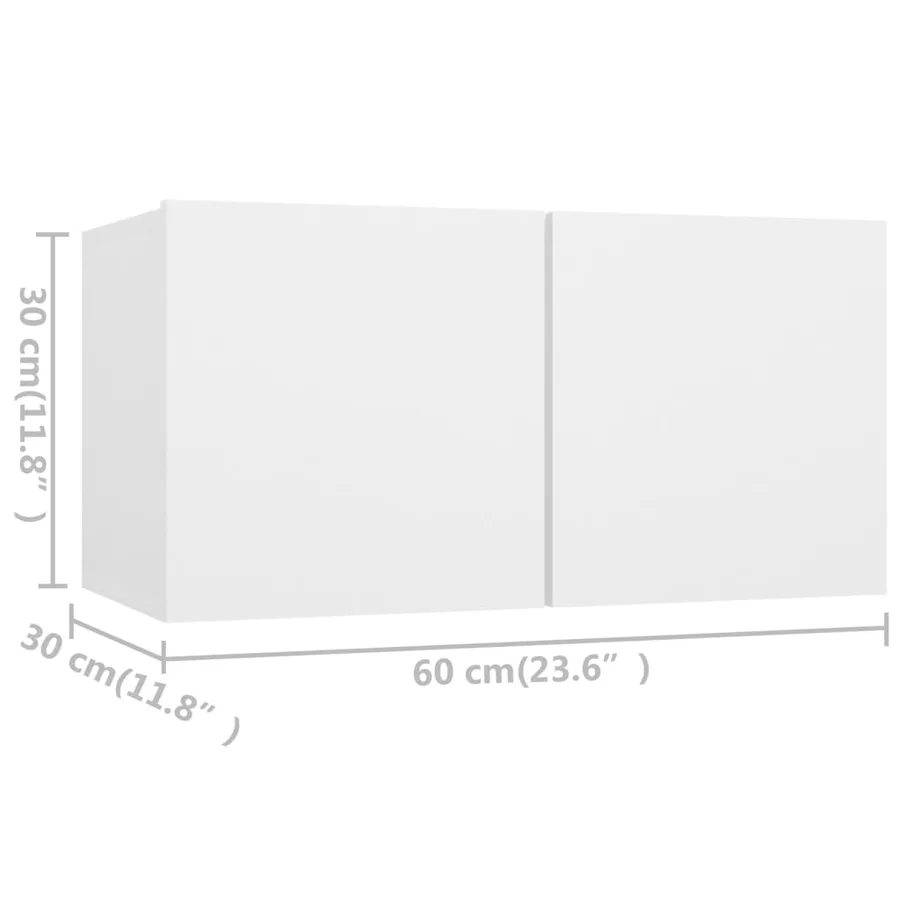 Ensemble de meuble TV 7 pcs Blanc Bois d'ingénierie - 7