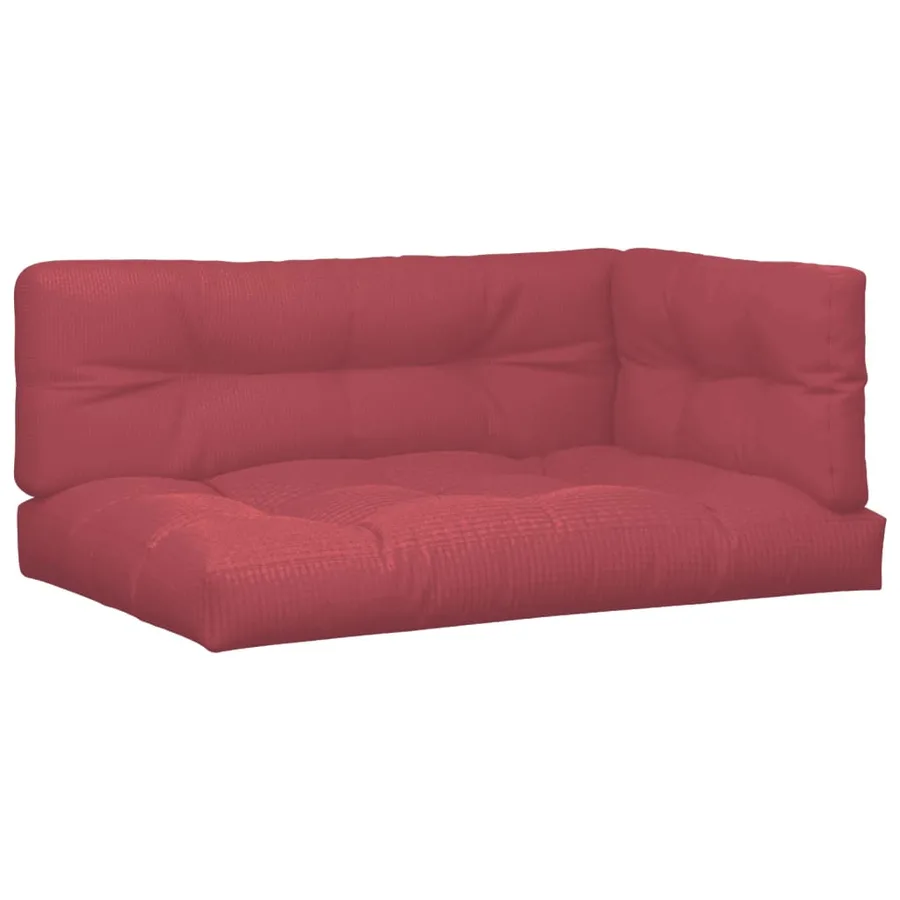 Coussins de palette lot de 3 rouge bordeaux tissu - 2