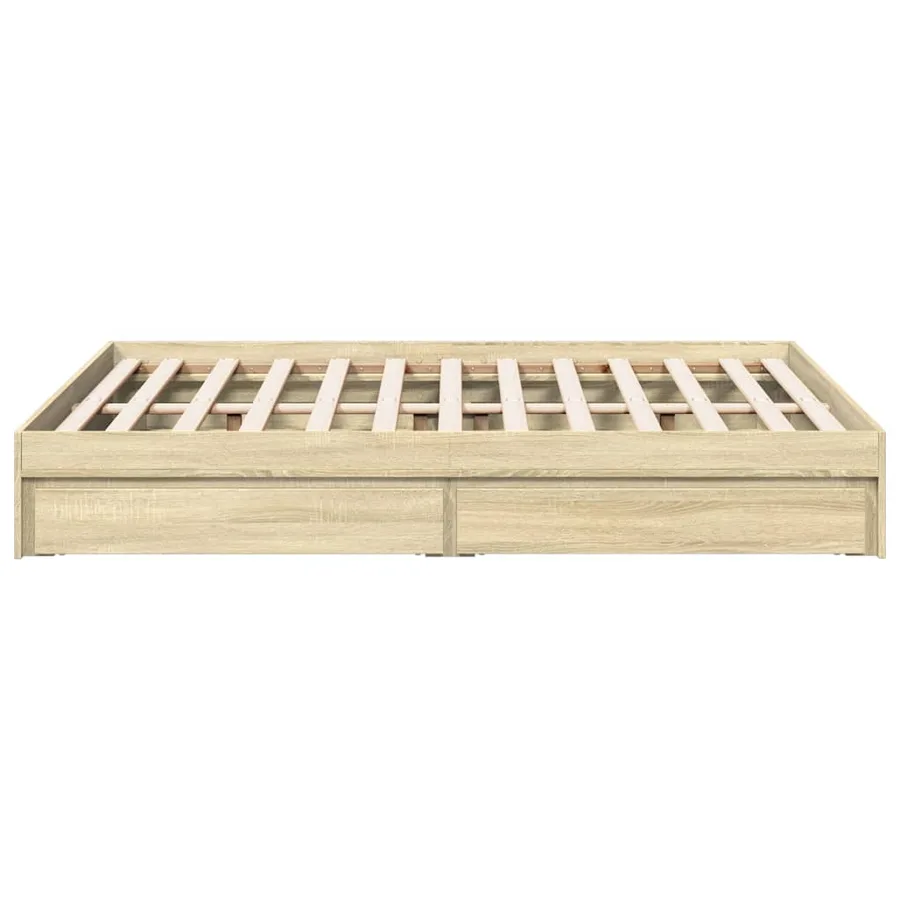Cadre de lit avec tiroirs sans matelas chêne sonoma 140x190 cm - 5