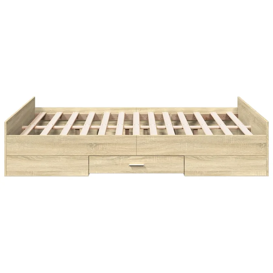 Cadre de lit avec tiroirs sans matelas chêne sonoma 120x190 cm - 5
