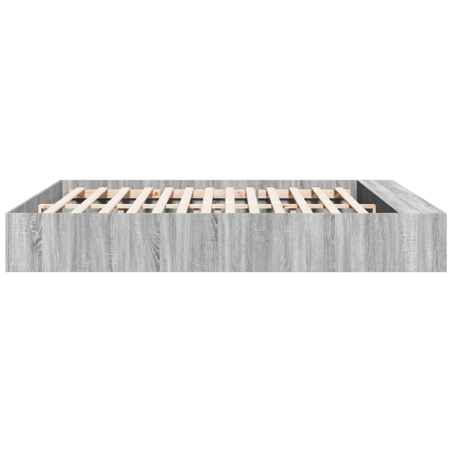 Cadre de lit sans matelas sonoma gris 200x200 cm - 5
