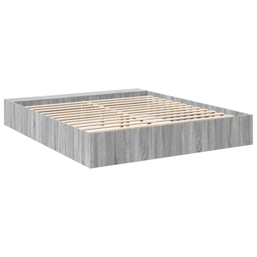 Cadre de lit sans matelas sonoma gris 200x200 cm - 6