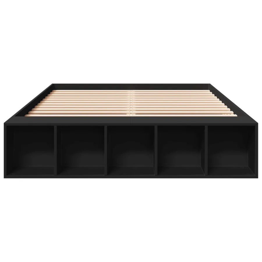 Cadre de lit sans matelas noir 135x190 cm - 4