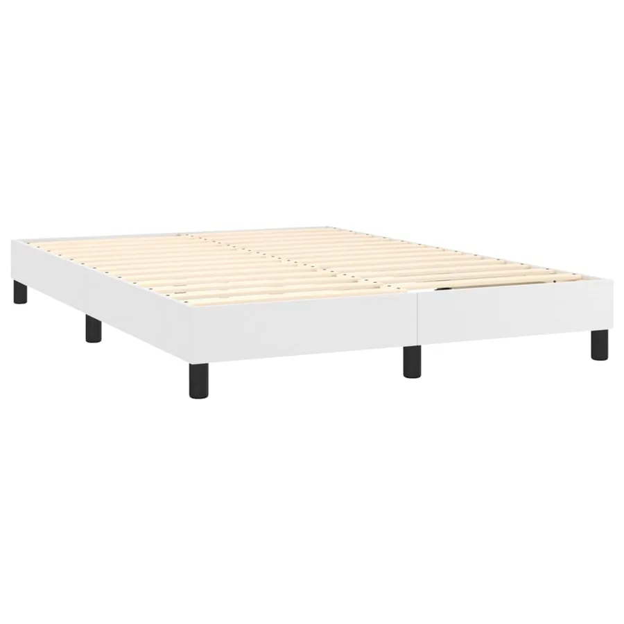 Sommier à lattes de lit avec matelas et LED Blanc 140x190 cm - 5