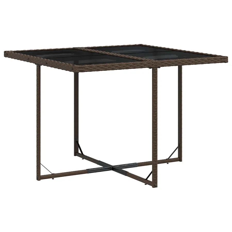 Ensemble à manger de jardin et coussins 9 pcs marron poly rotin - 3