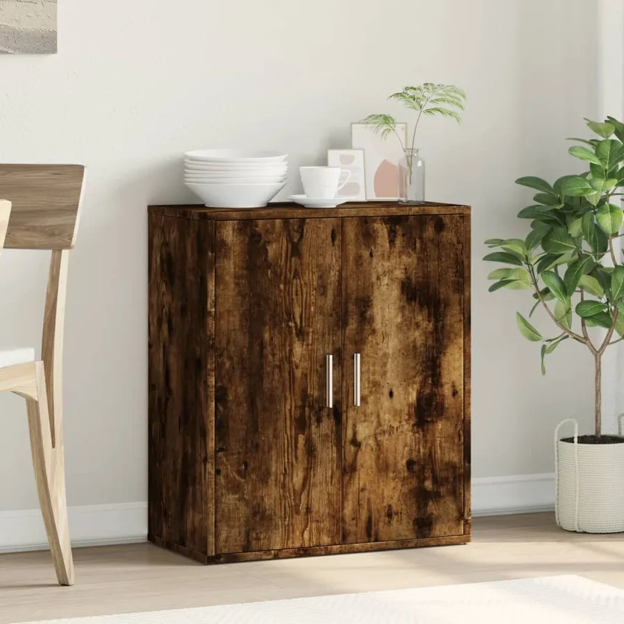 Buffet chêne fumé 60x31x70 cm bois d'ingénierie - 3