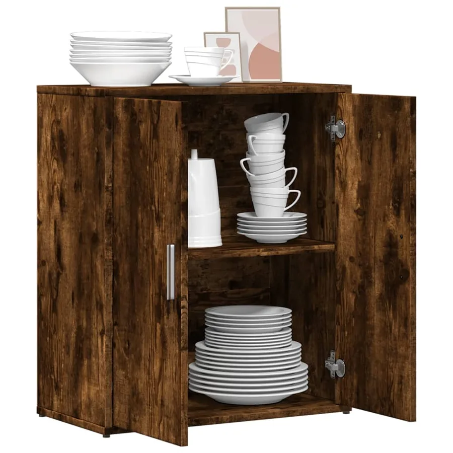 Buffet chêne fumé 60x31x70 cm bois d'ingénierie - 4