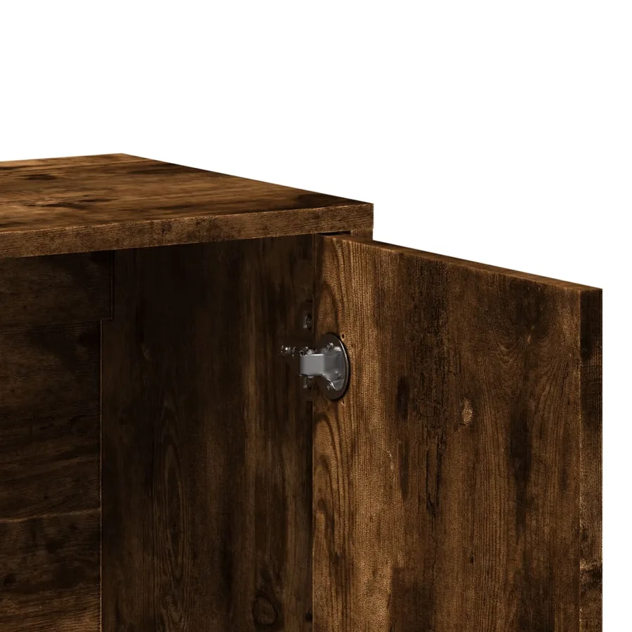 Buffet chêne fumé 60x31x70 cm bois d'ingénierie - 8