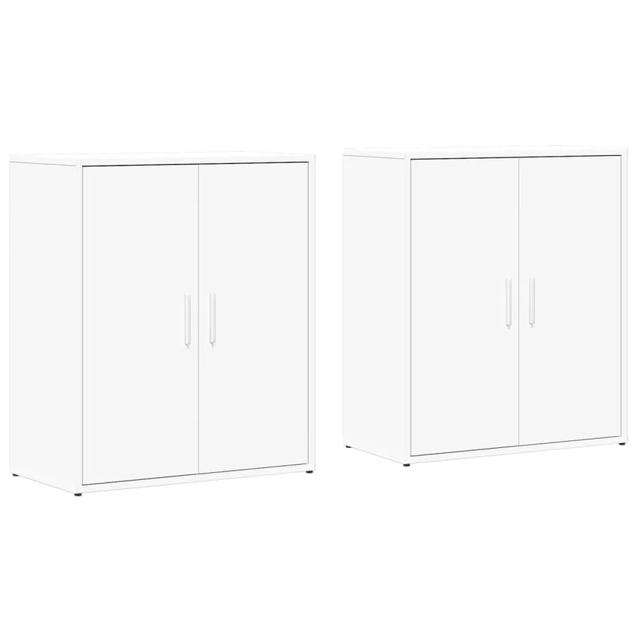 Buffets 2 pcs blanc 60x31x70 cm bois d'ingénierie - 2