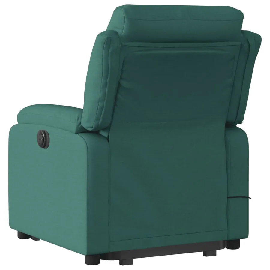 Fauteuil inclinable de massage électrique Vert foncé Tissu - 5