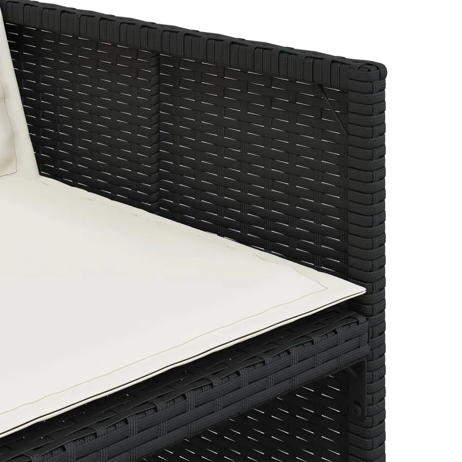 Ensemble à manger de jardin 9pcs coussins noir résine tressée - 8