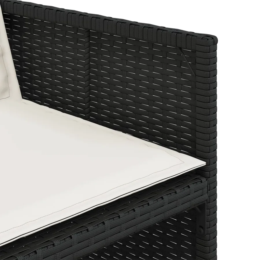 Ensemble à manger de jardin 9pcs coussins noir résine tressée - 9